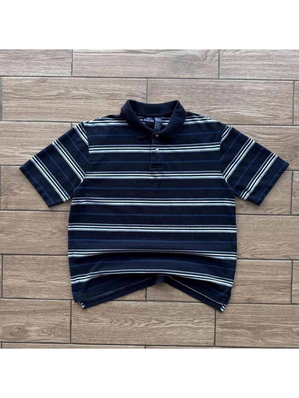 Y2K Bugle Boy 00s Striped Polo Shirt